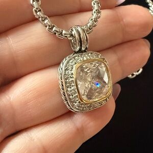 Designer-style cable bracelet (Yurman-inspired) Silver and Gold Pendant Necklace